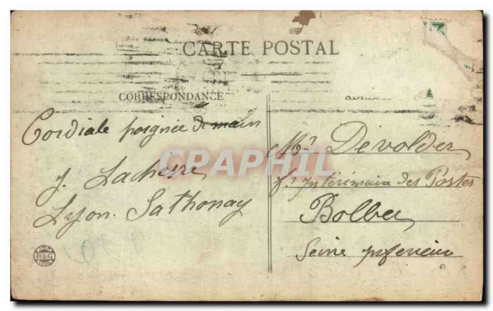 LYON — Praça Carnot - Monumento da República e Colina de Fourvière - E.R.T. - Verso
