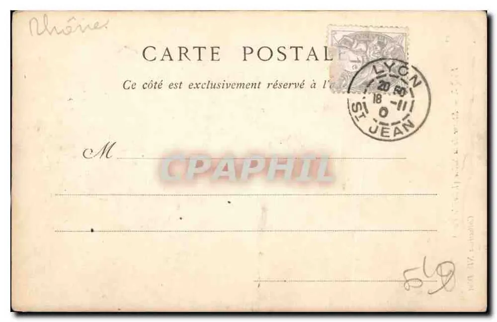 LYON — Estátua da Saône (Prefeitura) — Coleções ND. Fot. n°49 - Verso