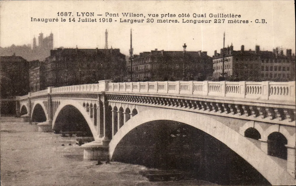 LYON — Wilson-Brücke, Ansicht vom Quai Guillotière — C.B. - Vorderseite