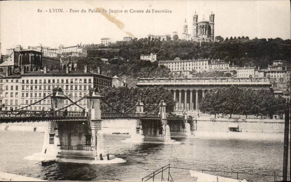 LYON - Brücke des Palais de Justice und Fourvière-Hügel — unbekannter Verlag, n° 81 - Vorderseite