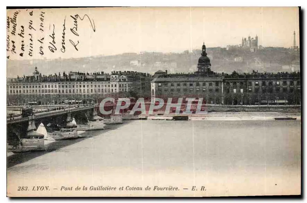 LYON — Brücke Guillotière und Fourvière-Hügel — E. R. n° 283 - Vorderseite
