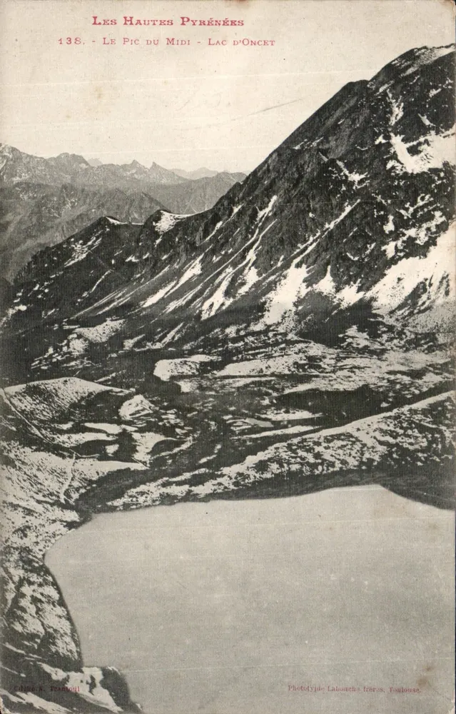 Le Pic du Midi - Lac d'Oncet — Les Hautes Pyrénées — Phototype Lahouche frères, Toulouse - Vorderseite