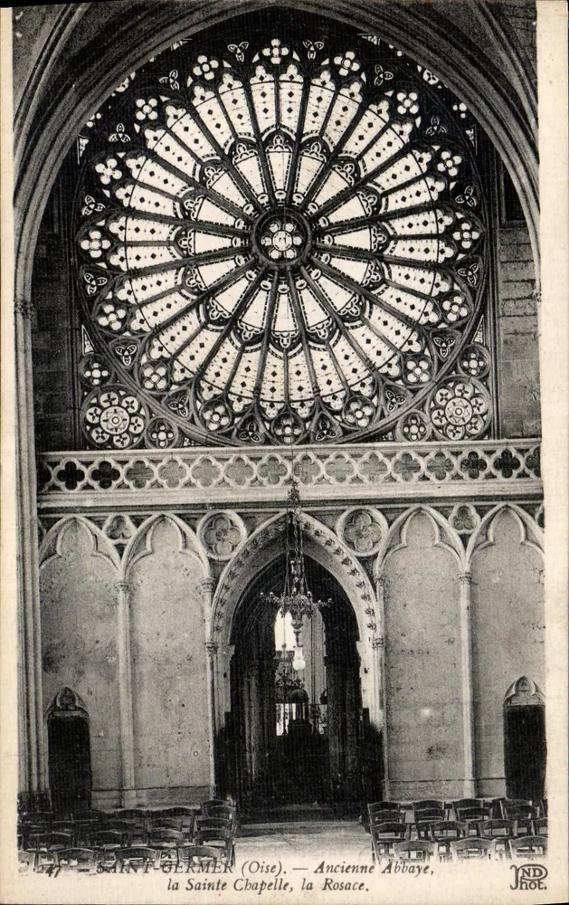 Saint-Germer (Oise) — Ehemalige Abtei, die Heilige Kapelle, die Rosefenster — JND Phot. - Vorderseite