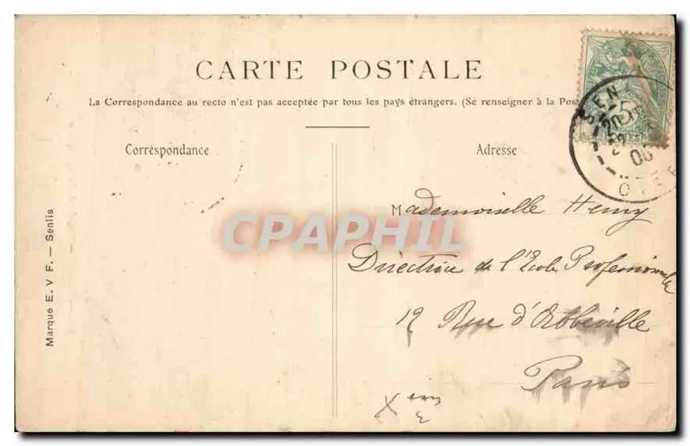 Senlis — Fachada da Catedral — Marcado E. V. F. n°188 - Verso