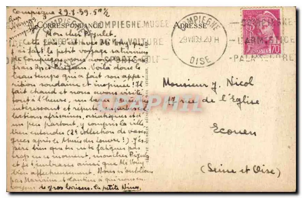 Compiègne — A Porta do Arsenal — LL. n°8 - Verso