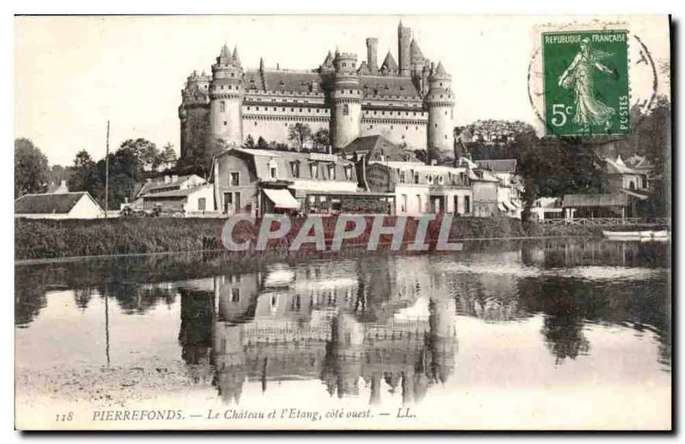 Pierrefonds — Schloss und Teich, westliche Seite — LL. - Vorderseite