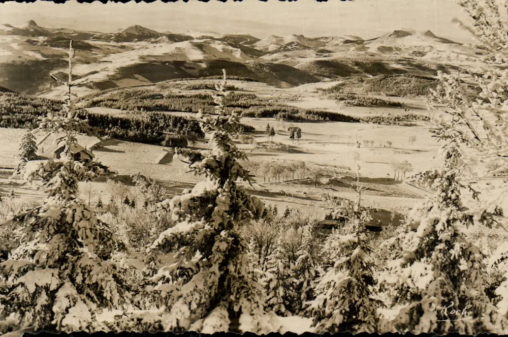 Vista invernal nevada — Sologne — editor J. Roche - Frente