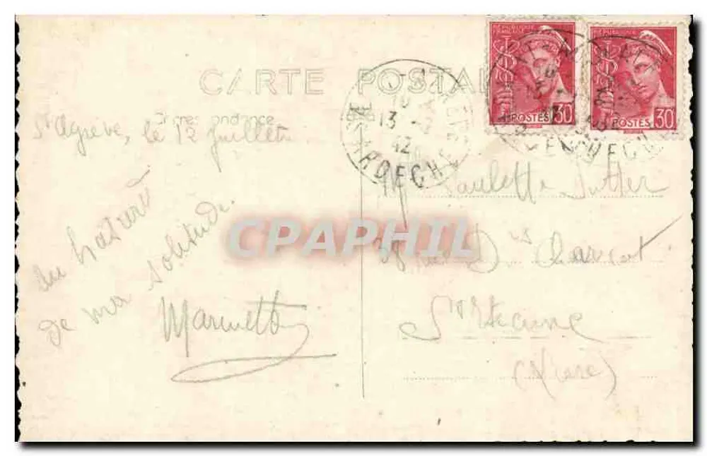 Vista invernal nevada — Sologne — editor J. Roche - Verso