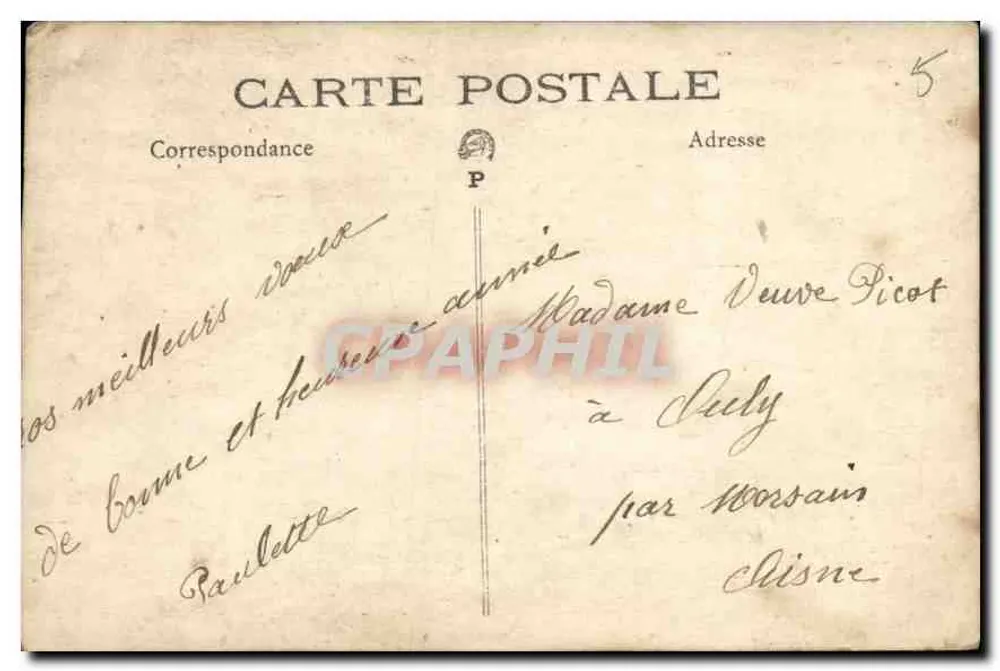 Mulher jovem — retrato oval — carta postal - Verso