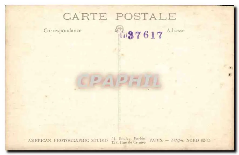 Retrato de um homem com bigode — American Photographic Studio, Paris — n°37617 - Verso