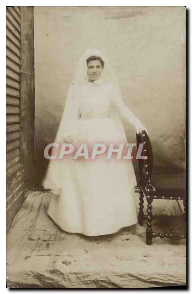 Jeune mariée — photo studio — éditeur S. ROUCAU - Paris - Recto