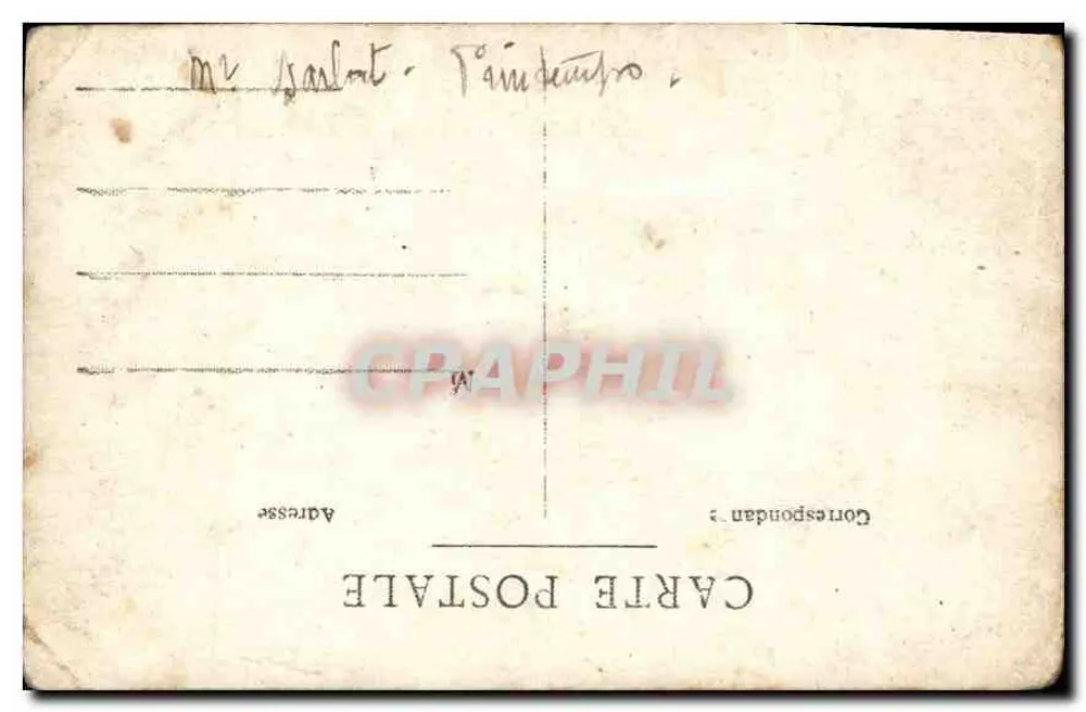 Port de la ville — vue du port avec un grand navire à voile et un avion à ailes fixes sur un ponton — éditeur CARTE POSTALE - Verso