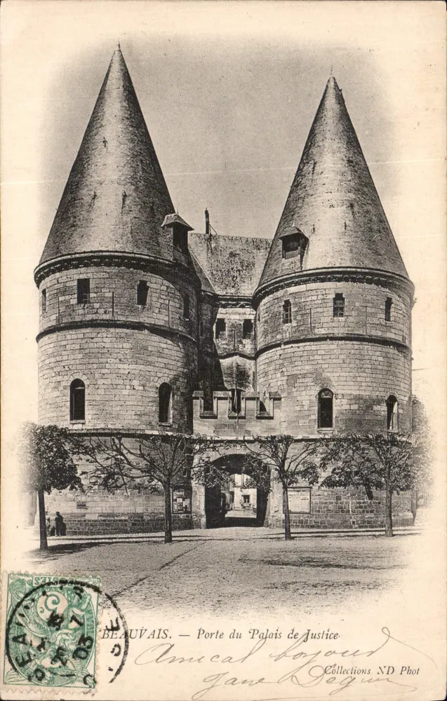 Beauvais — Porta do Palácio de Justiça — Amical Boyoud ND Phot - Frente