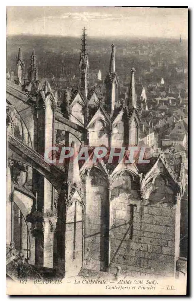 Beaupais — A Catedral — Abside (lado Sul). Contraventos e Pináculos — LL. - Frente