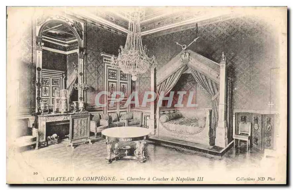 Habitación de Napoleón III — Castillo de Compiègne — Colecciones ND Fot, n°10 - Anverso