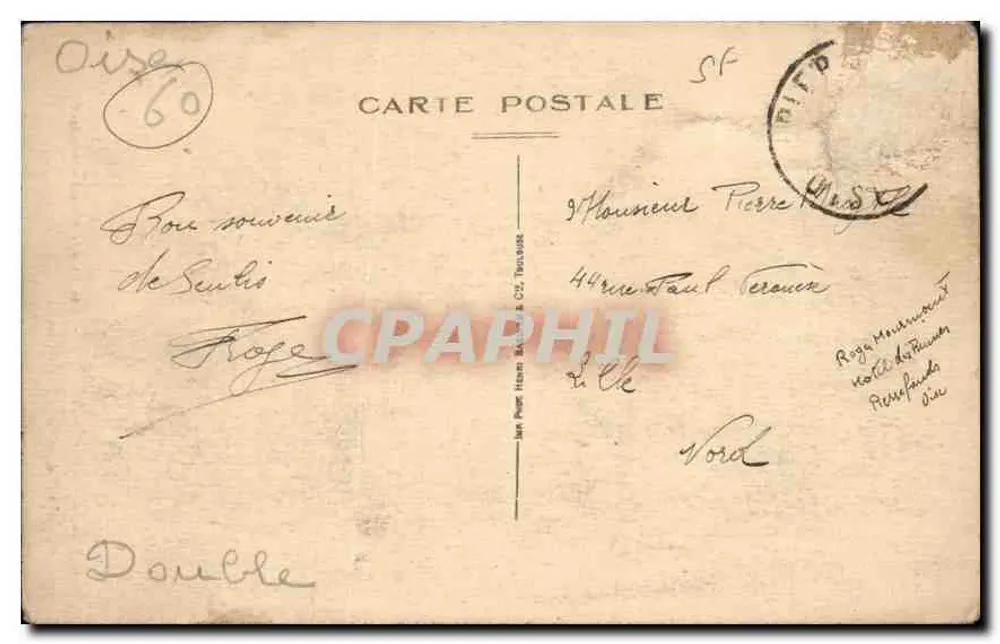 Senlis — Salle Capitulaire und das Hôtel de Vermandois — Verlag Littérature Piercard et Dagonneau - Rückseite