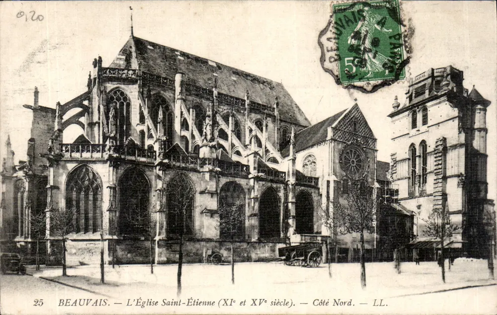 Beauvais — Die Kirche Saint Étienne (11. und 15. Jahrhundert) — Nordseite — LL. - Vorderseite