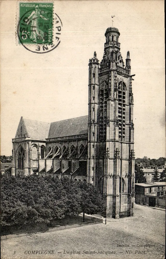 Compiègne — A Igreja de São Jacó — ND. Fot. - Frente