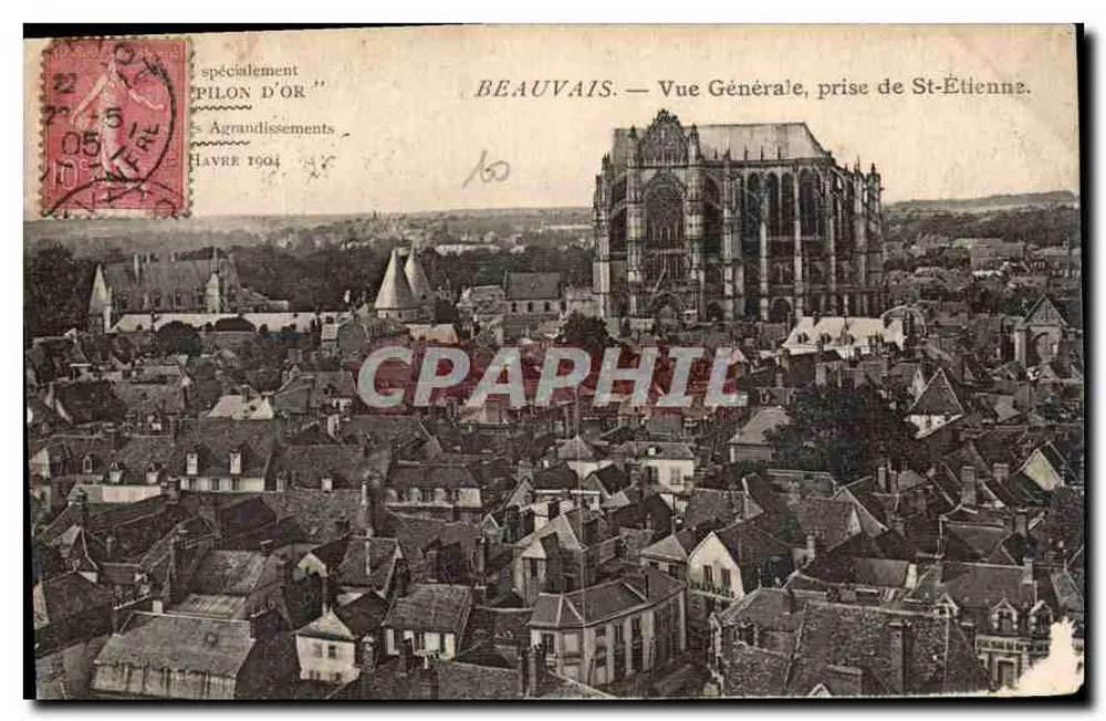 Beauvais — Visão Geral, tirada de St-Étienne — Agrandissements Havre 1904 - Frente
