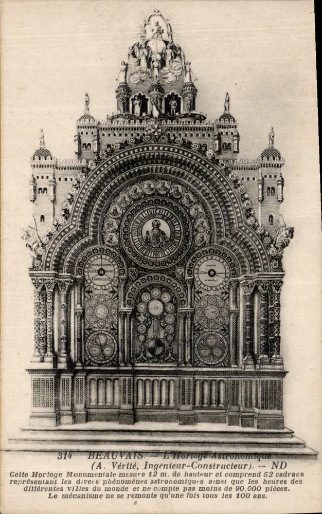 Beauvais — A Relógio Astronômico — (A. Vérité, Engenheiro-Construtor) - Frente
