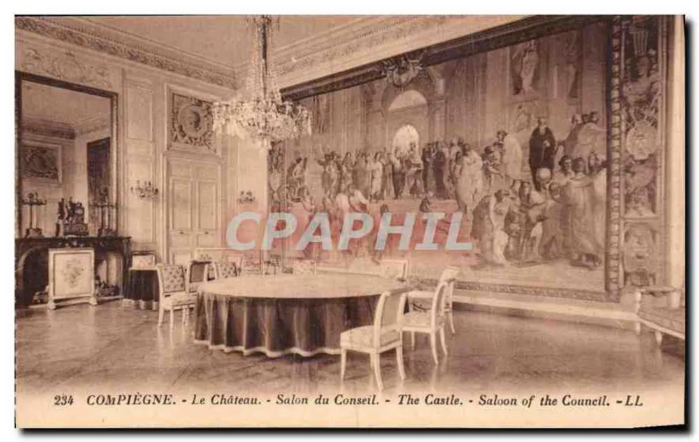 Compiègne. - O Castelo. - Salão do Conselho. - LL. - N° 234 - Frente