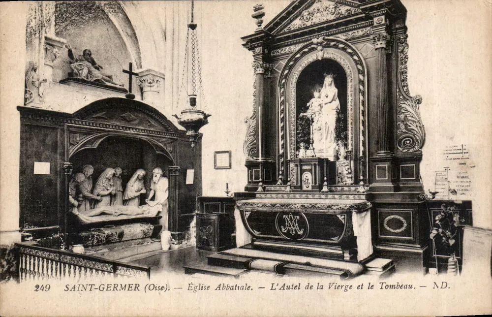 Saint-Germer (Oise) — Abteikirche. Der Altar der Jungfrau und das Grab. - Vorderseite