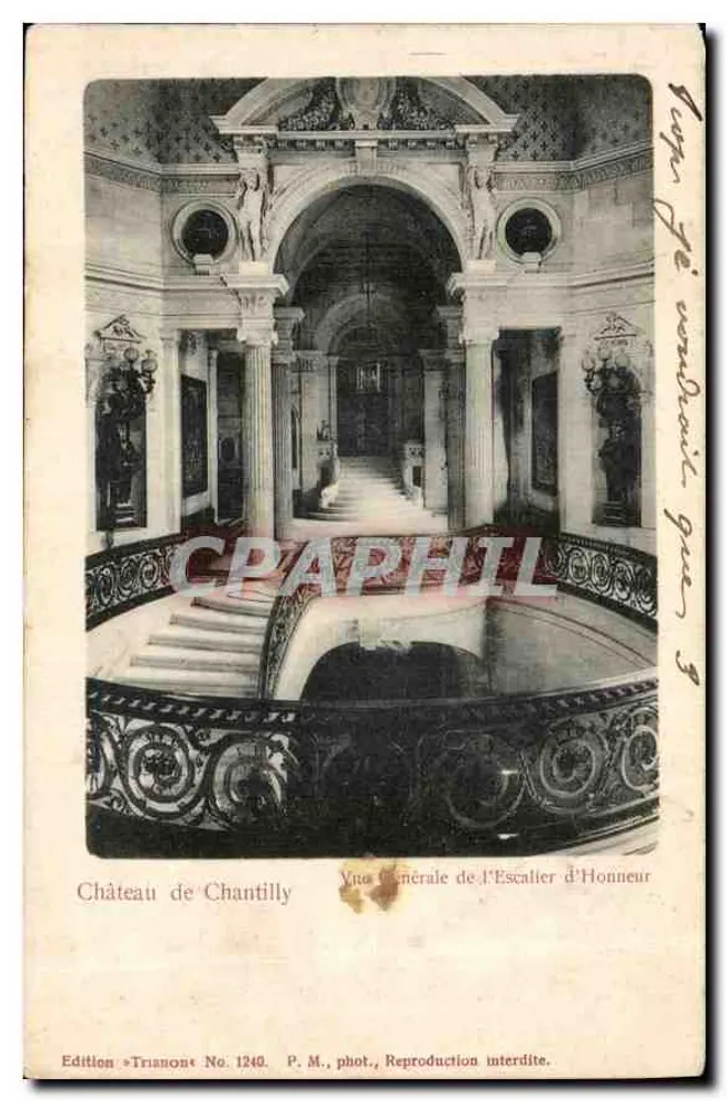 Schloss Chantilly — Allgemeiner Blick auf die Ehrenstiege — Ausgabe Tranont Nr. 1240 - Vorderseite