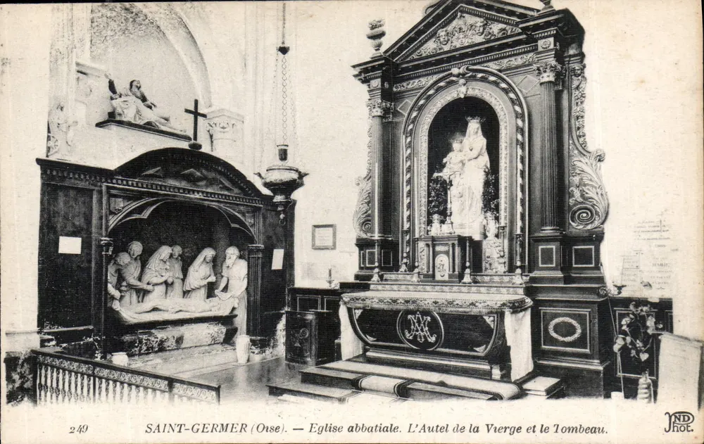 Saint-Germer (Oise) — Abteikirche. Der Altar der Jungfrau und das Grab. - Vorderseite