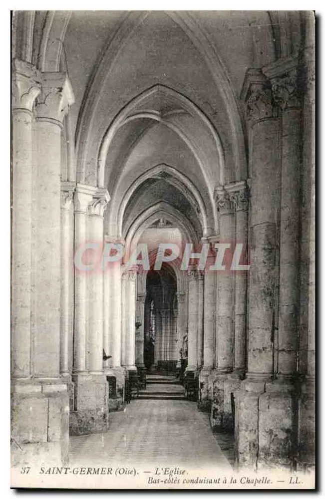 Saint-Germer (Oise) — Die Kirche. Seitenrisaliten führend zur Kapelle — L.L. Nr. 37 - Vorderseite