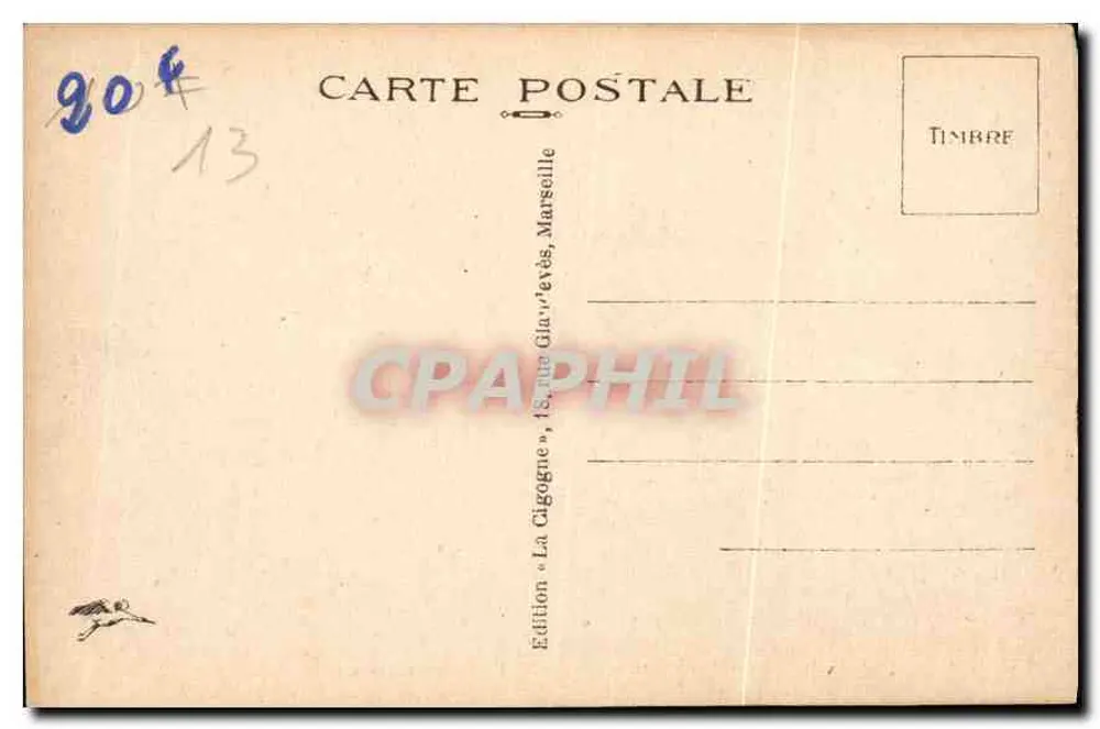 Marselha — Nossa Senhora da Guarda — Edição La Cigogne, Marselha - Verso