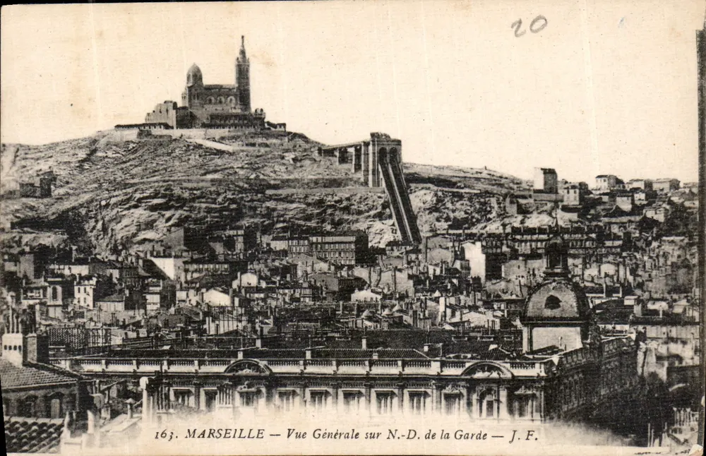 Marseille — Allgemeiner Blick auf Notre-Dame de la Garde — J. F. — n° 163 - Vorderseite