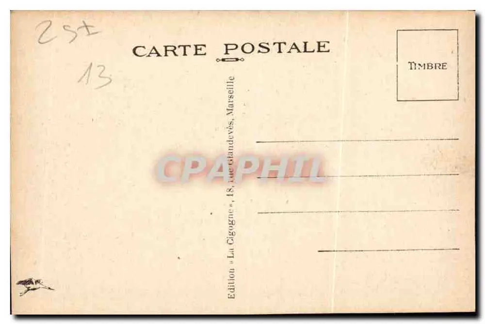 Marselha — O Castelo de If — Edição La Cigogne - Verso