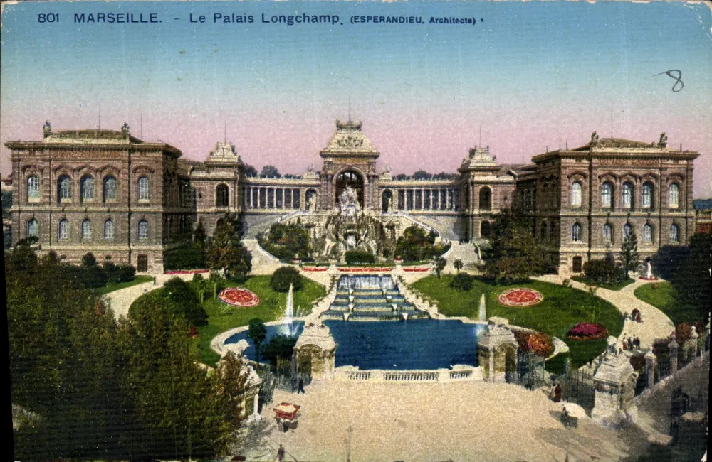 Marseille - O Palácio Longchamp (Arquiteto Esperandieu) - 801 - Frente