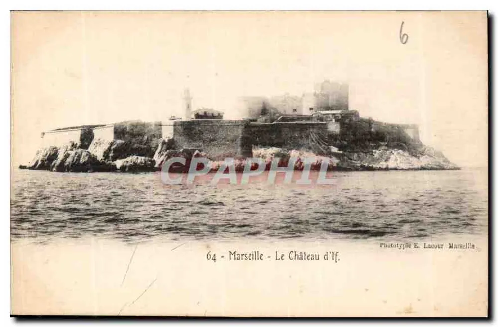 Marselha - O Castelo de If — Fototipia E. Lacour Marselha — n°64 - Frente