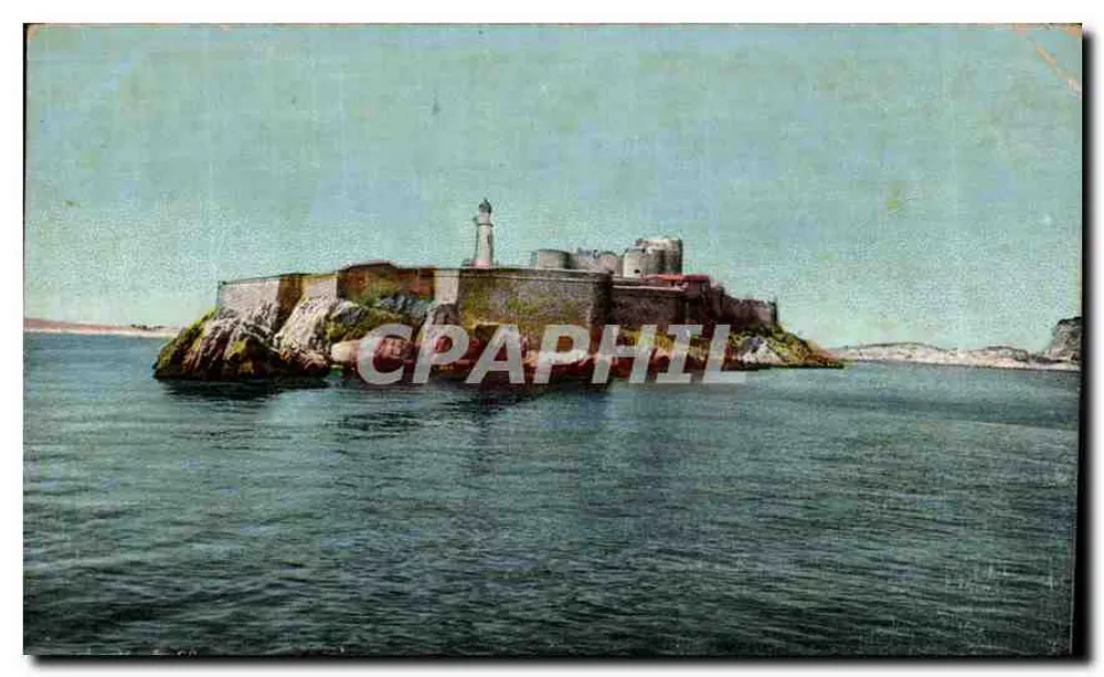Île de l'îlot de la Garoupe — phare et fortifications — éditeur imprimeur non identifié - Frente