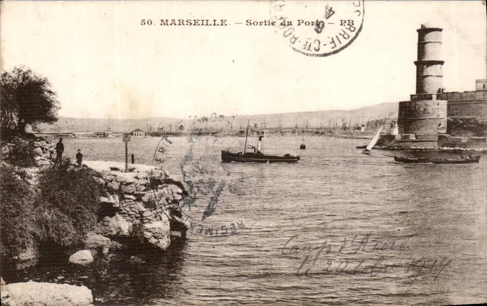 Marseille — Saída do Porto — editor C. BORIE, n° 50 - Frente