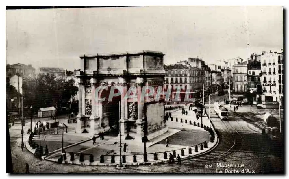 Marselha — A Porta de Aix — Edição do Court de Marselha, n° 28 - Frente