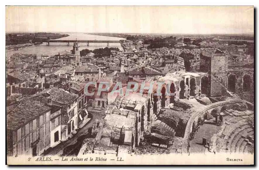 Arles — As Arênes e o Rio Rône — Selecta - Frente