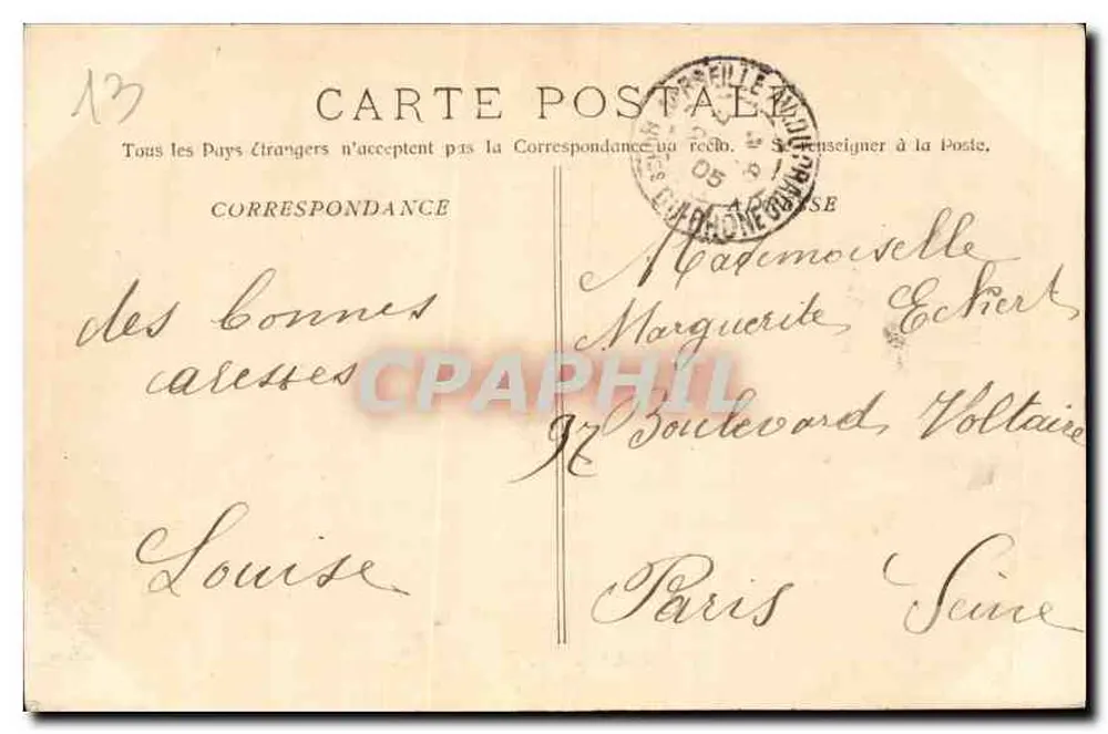 Marseille - A Prefeitura — Fototipia L. Lacour, n°27 - Verso