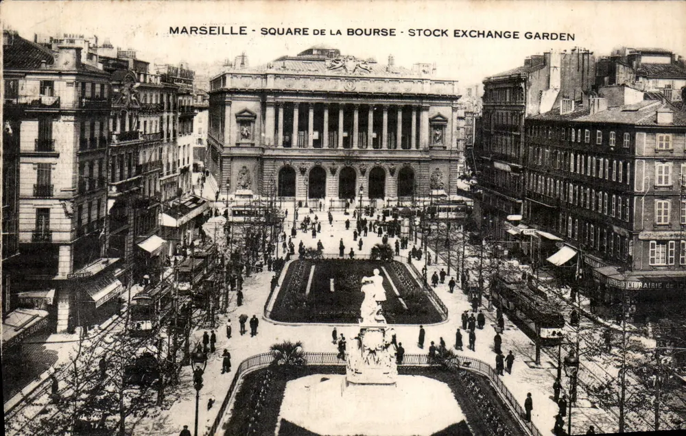 Marsiglia - Piazza della Borsa - Giardino della Borsa — editore non identificato, numero di serie non visibile - Recto
