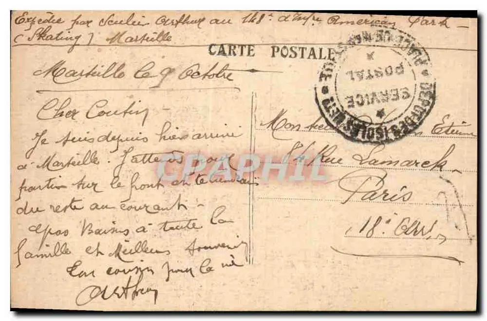 Marselha - Castelo de If — editor desconhecido, n° de série 6 - Verso