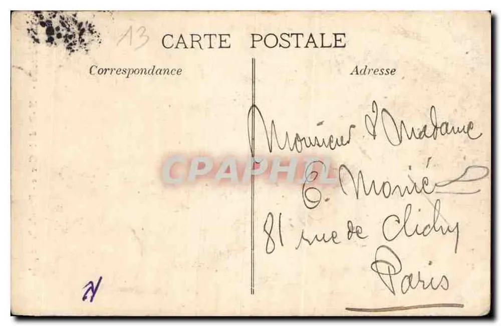 Marselha - N.-D. da Guarda - Fachada Principal — E.L. editor, n° 56 - Verso