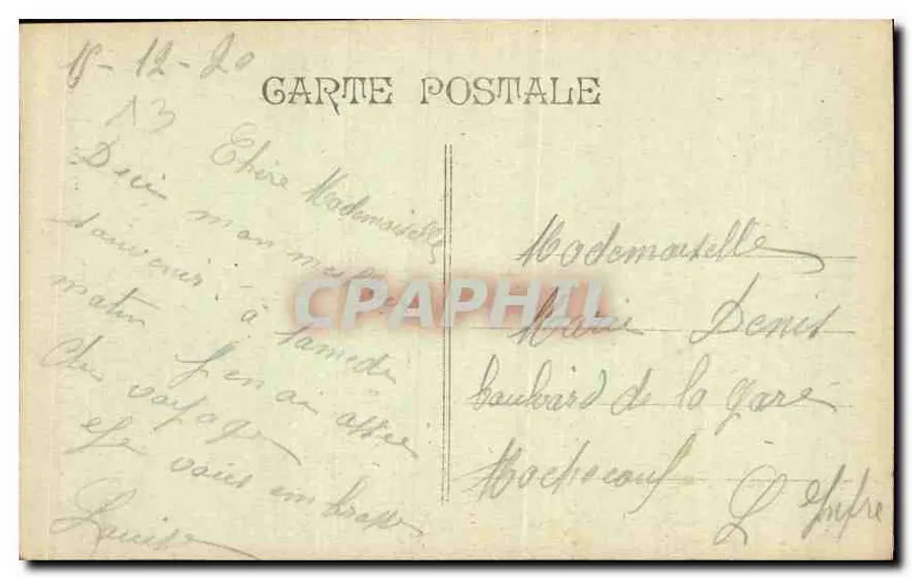 Marselha — Fontaine Cantini — Editor desconhecido, número de série não visível - Verso