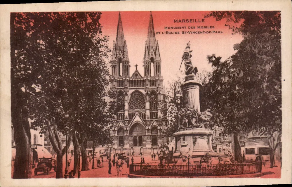 Marseille — Monument der Mobiles und Kirche Saint-Vincent-de-Paul — unbekannter Verlag - Vorderseite
