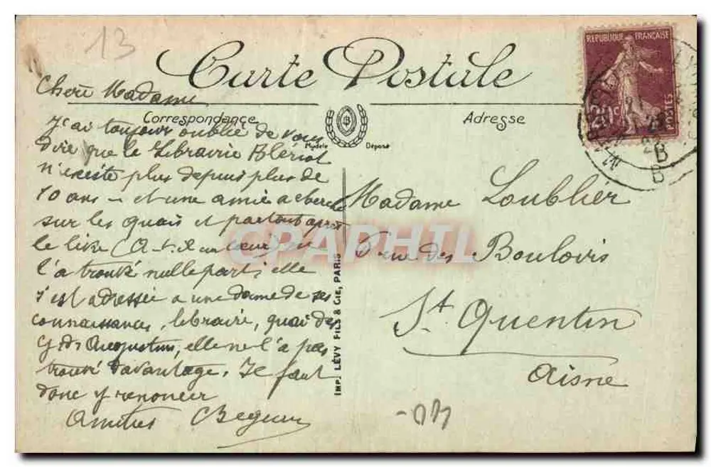 Marsiglia — La Fontaine Cantini — LL. n°304 - Verso