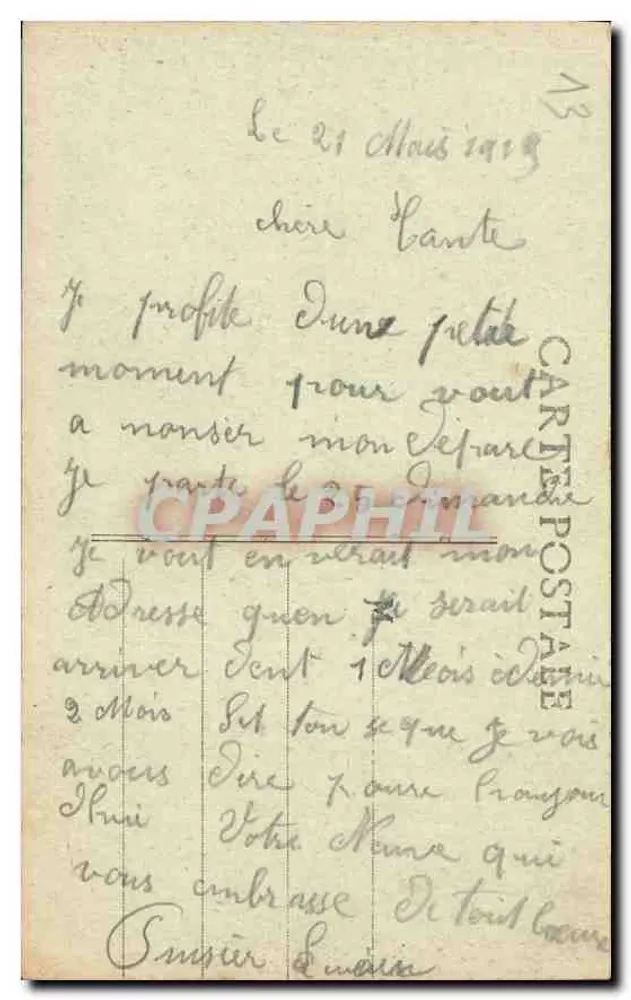 Marselha - Nossa Senhora da Guarda - C.M - Verso