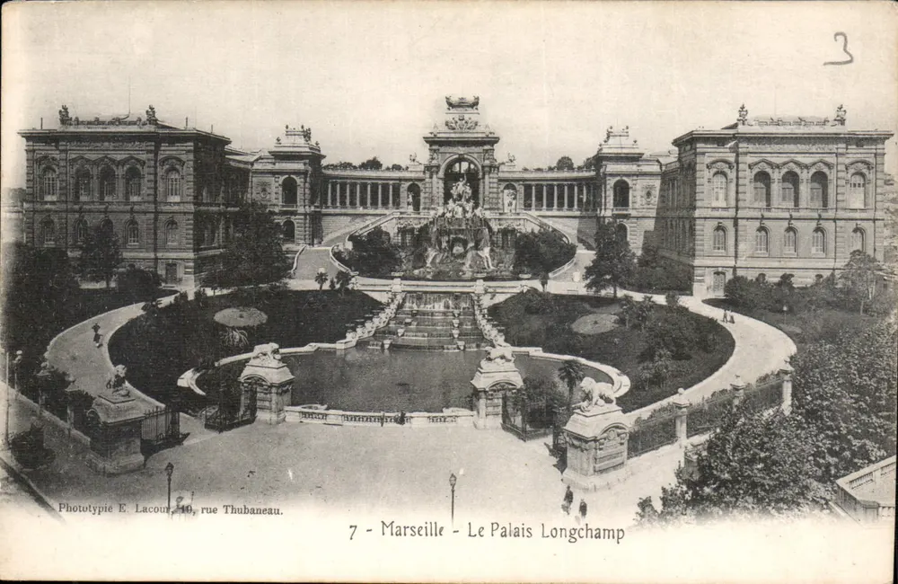 Marselha - O Palácio Longchamp — Fototipia E. Lacour, rua Thubaneau, n°7 - Frente
