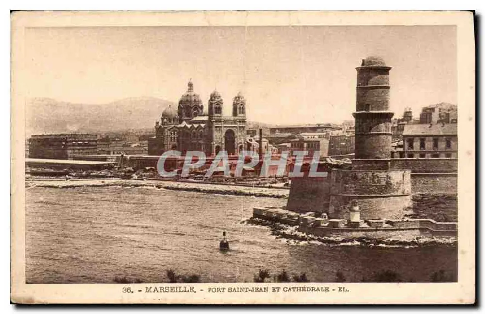Marseille - Hafen Saint-Jean und Kathedrale - EL. - n°36 - Vorderseite