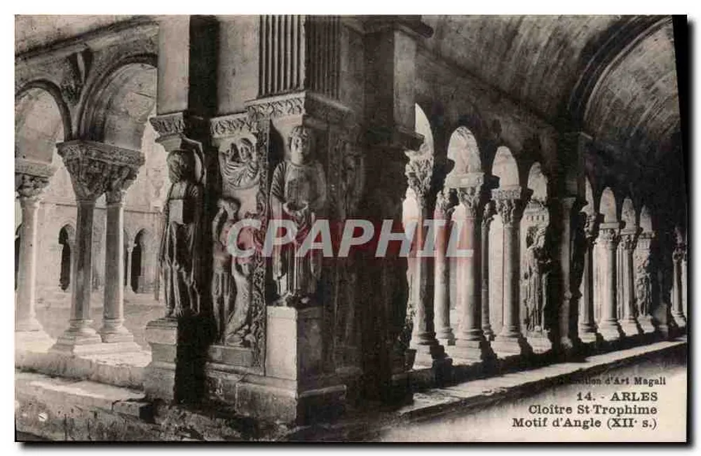 Cloître Saint-Trophime — Motivo de canto (século XII) — Edição L. Daubin, Arles - Frente