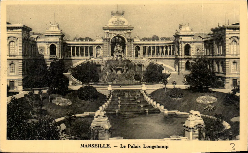 Marseille — O Palácio Longchamp — Editor desconhecido, n°3 - Frente